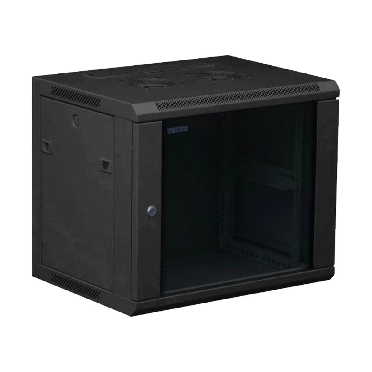 Toten 12U 600x450 Glass Door Wall Mount Rack with 1x 6port PDU